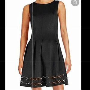 Catherine Malandrino black laser cut hem midi, 8